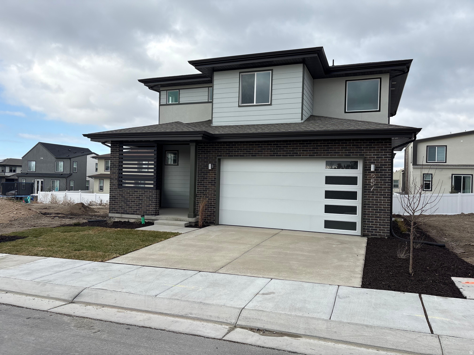front exterior of 257 E Water Mill Way Midvale Utah new home